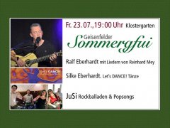 Sommergfui mit Ralf Eberhardt, Let´s Dance Kids und JuSi wird vom 17. auf NEU 23.07.2021 verschoben