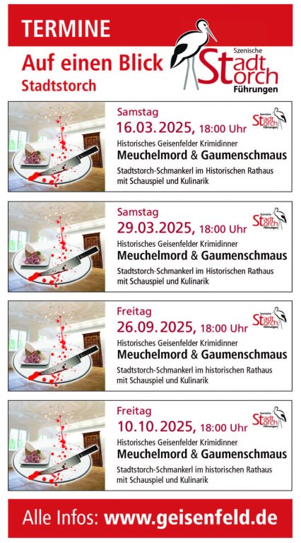 Stadtstorchtermine 2025