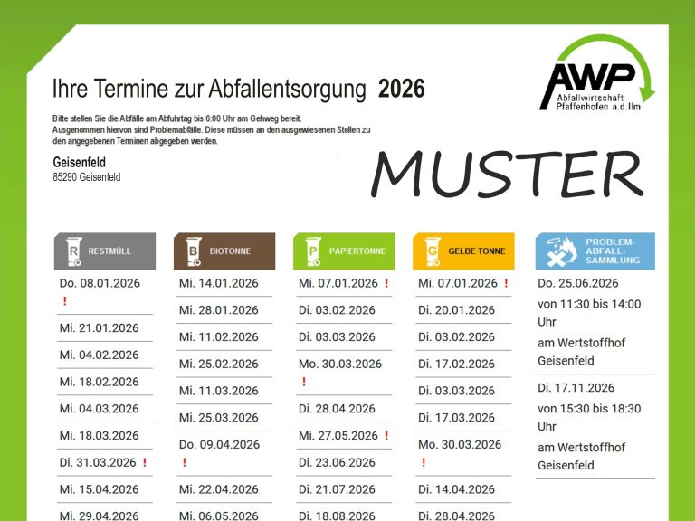 Abfall-Termine 2026