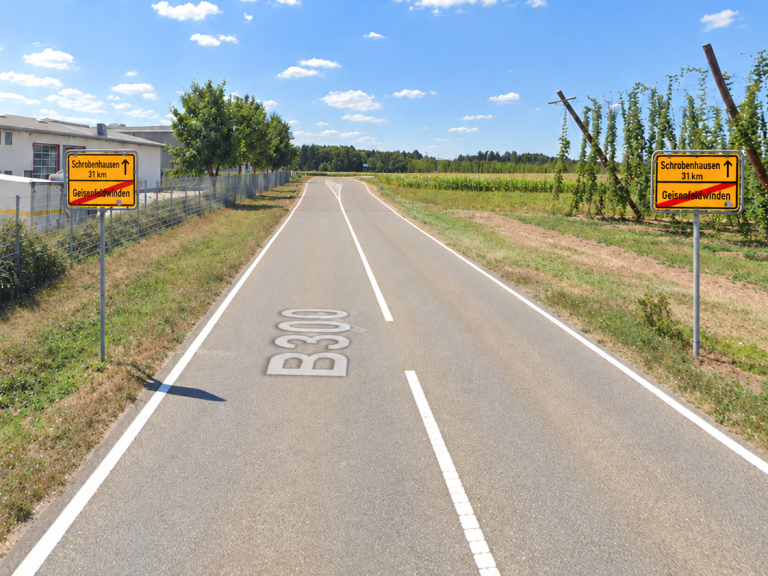 Straßensperre B300